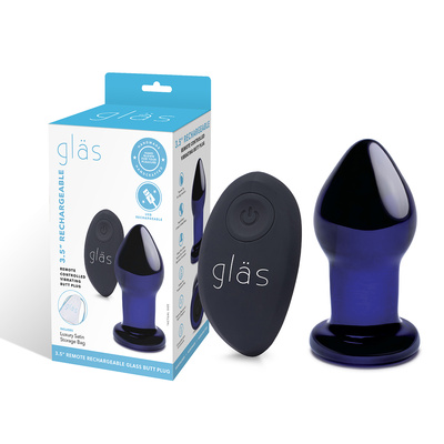 RECHARGEABLE - Классический вибрирующий стимулятор, 8,5 см (синий) Glas, США 