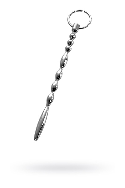 TOYFA Metal - Уретральный плаг фигурный с кольцом в основании, 19 см (серебристый) Metal by TOYFA 