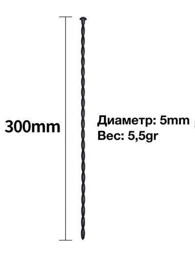 Уретральный стимулятор, 5 мм Джага Джага (Черный) 