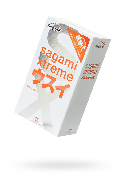 Презервативы Sagami, xtreme, 0.04, латекс, 19 см, 5,4 см, 15 шт. (Прозрачный) 
