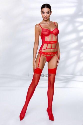 Корсеты Passion Lingerie Kyouka corset Red, Красный, XXL/3XL 