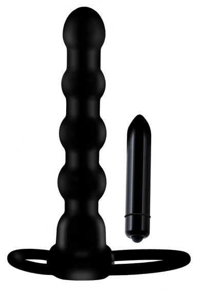 Насадка на член Lovetoy Vibrating Rock Double Cock, черная (Черный) 