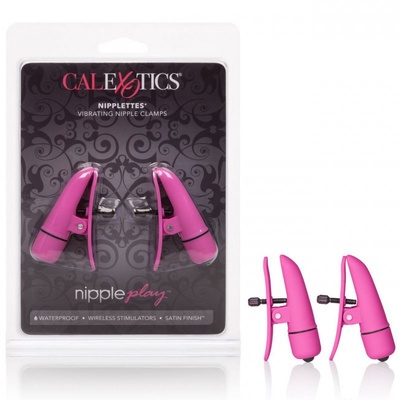 Зажимы на соски Nipple Play Nipplettes с вибрацией – розовый California Exotic Novelties 
