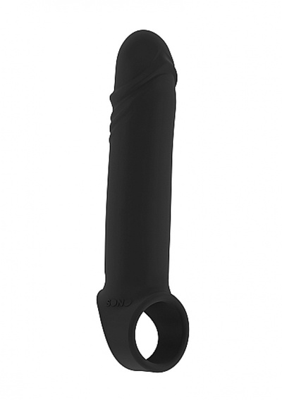 Увеличивающая насадка закрытого типа с кольцом для фиксации на мошонке No.31 - Stretchy Penis Extension Shots Toys (Прозрачный) 