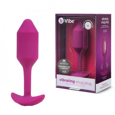 Пробка для ношения с вибрацией розовая B-Vibe Vibrating Snug Plug 2 (Розовый) 