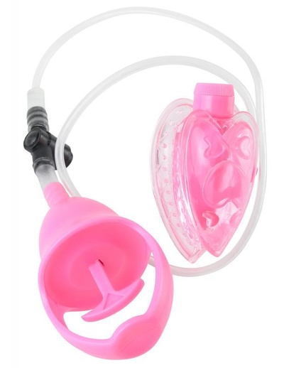 Вакуумная помпа Vibrating Mini Pussy Pump с вибрацией – розовый PipeDream 