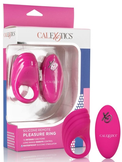 Эрекционное виброкольцо Remote Pleasure Ring с беспроводным пультом – розовый California Exotic Novelties 