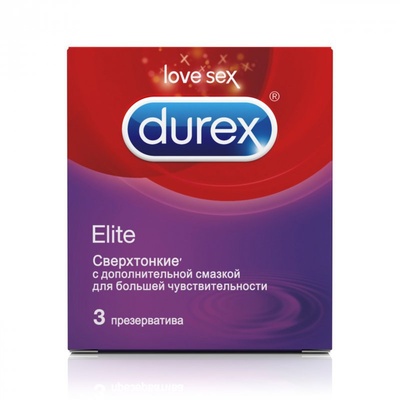 Сверхтонкие презервативы Durex Elite - 3 шт. (Прозрачный) 