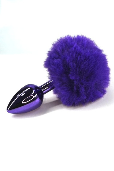 Фиолетовая анальная пробка с фиолетовым заячьим хвостиком, размер S, Kanikule Beauty Brands Limited (Фиолетовый) 