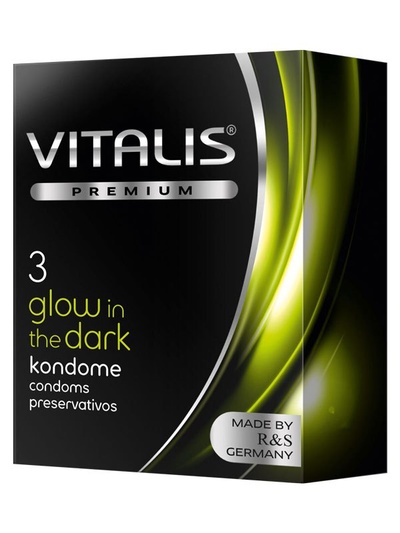 Презервативы Vitalis №3 Glow in the dark светящиеся в темноте 