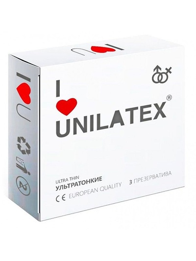 Ультратонкие презервативы Unilatex Ultrathin - 3 шт (Телесный) 