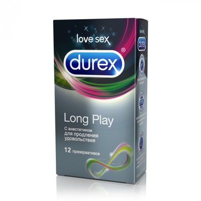 Презервативы Durex Long Play с анестетиком – 12 шт (Прозрачный) 