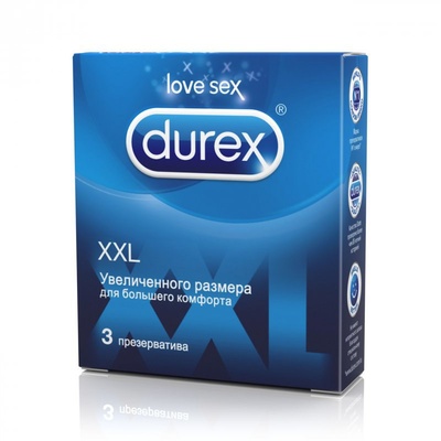 Презервативы Durex XXL увеличенного размера – 3 шт (Прозрачный) 