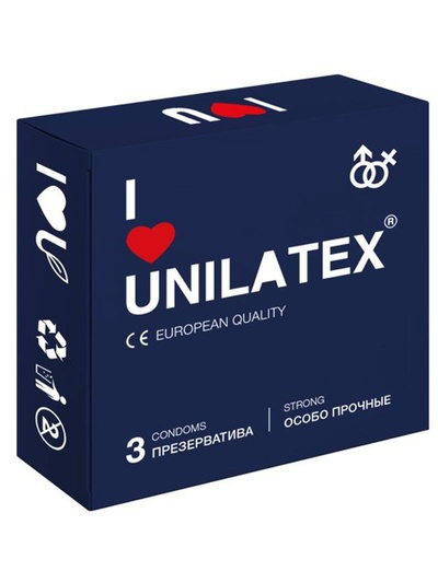 Сверхпрочные презервативы Unilatex Extra Strong - 3 шт (Телесный) 