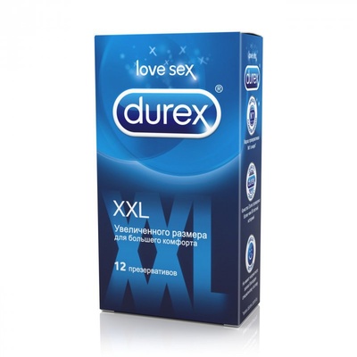 Презервативы Durex XXL увеличенного размера – 12 шт (Прозрачный) 