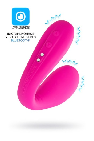 Вибратор для пар Lovence Dolce. 12 см, 10 режимов вибрации, силикон (Розовый) 