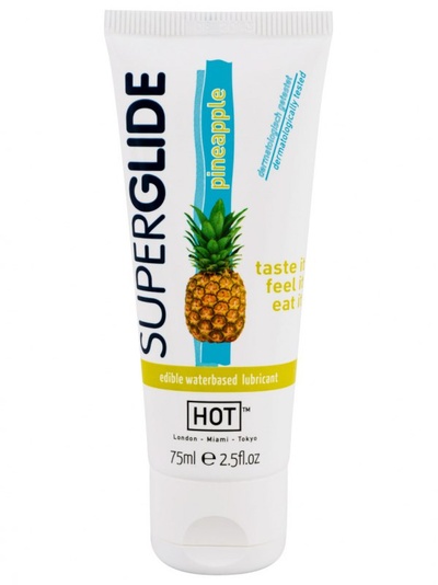 Съедобный лубрикант Super Glide Pineapple на водной основе - 75 мл Hot Products Ltd. 