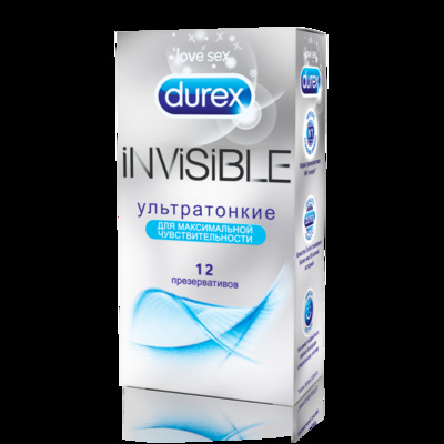 Презервативы Durex Invisible ультратонкие – 12 шт. (Прозрачный) 