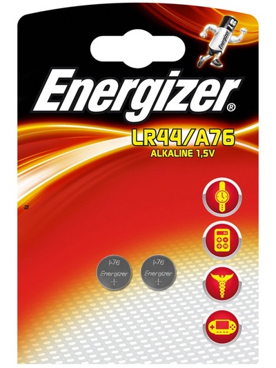 Батарейки "таблетка" Energizer Alkaline LR44/A76 - 2 шт. 