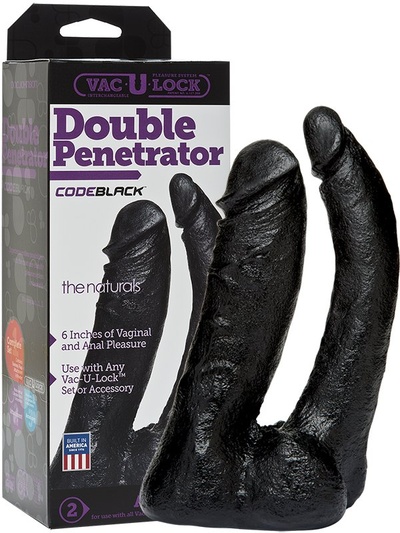 Насадка-фаллоимитатор Double Penetrator для двойного проникновения – черный Doc Johnson 