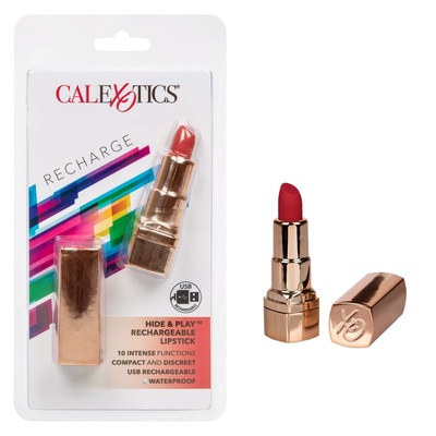 Мини-вибромассажер Hide & Play Rechargeable Lipstick (красный) California Exotic Novelties 