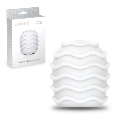 Текстурированная мягкая насадка Spiral со спиральным рельефом для массажера le Wand - белый 