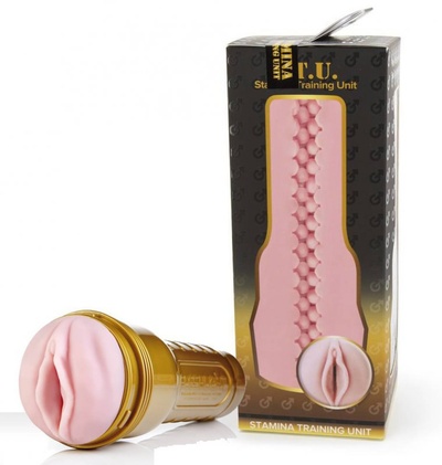 Мастурбатор для тренировки выносливости Fleshlight Gold Stamina вагина - розовый с золотистым (Золотистый) 