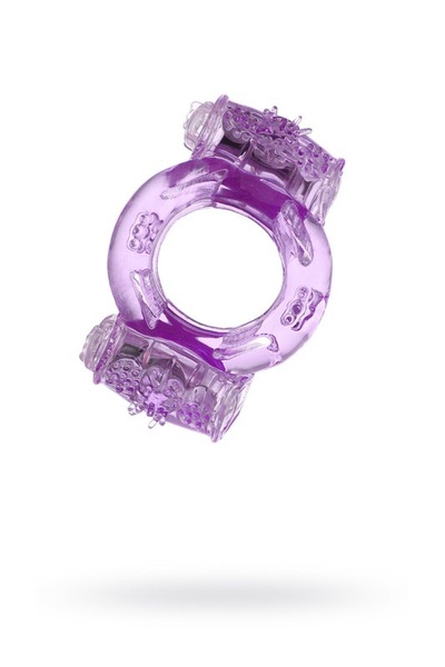 Эрекционное кольцо TOYFA с двойной вибрацией - фиолетовый 