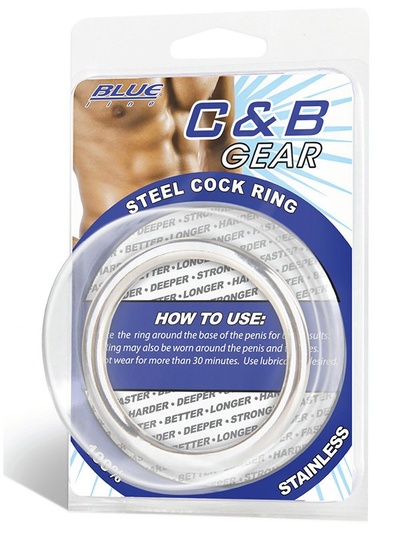 Стальное эрекционное кольцо Steel Cock Ring 2” – серебристый BlueLine 