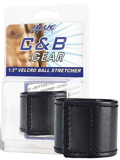 Хомут-утяжка для мошонки Velcro Ball Stretcher на липучке – черный BlueLine 