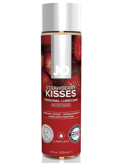 Съедобный лубрикант с ароматом клубники JO Flavored Strawberry Kiss - 120 мл JO system 