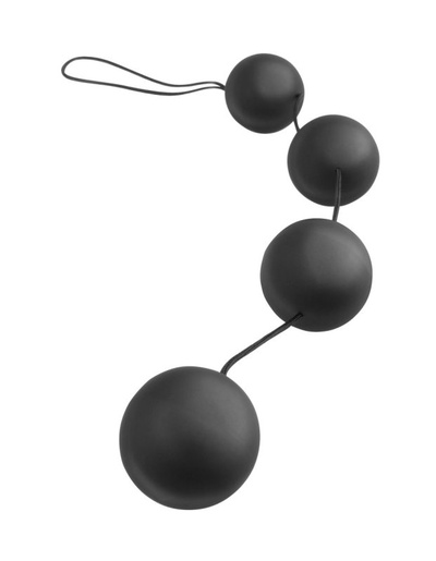 Анальная цепочка из 4 шариков из силикона Deluxe Vibro Balls PipeDream (Черный) 
