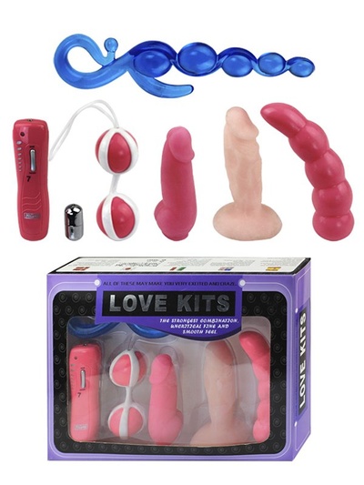 Новогодний подарочный набор Love Kits из 6 игрушек для неё Baile (Синий) 