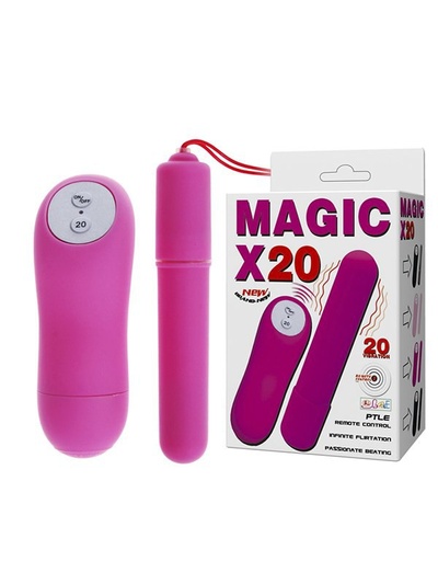 Длинная вибропуля Magic X20 с дистанционным управлением – розовый Baile 