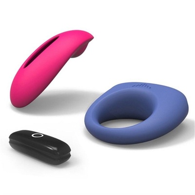 Набор для страстных секс-игр: клиторальный вибростимулятор Candy и эрекционное виброкольцо Dante - розовый с фиолетовым Magic Motion 