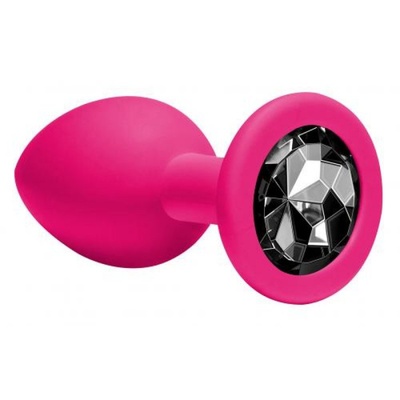 Анальная пробка Emotions Cutie Medium Pink black crystal 4012-01Lola Lola Toys (Розовый с черным) 