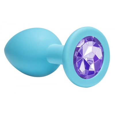 Анальная пробка Emotions Cutie Medium Turquoise light purple crystal 4012-04Lola Lola Toys (Голубой) 