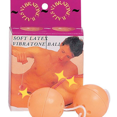 Вагинальные шарики Latex Vibratone Balls – телесные Gopaldas (Телесный) 