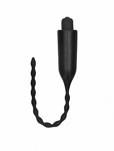 Стимулятор уретры с вибрацией и электростимуляцией Electro shock Urethral Sounding Plug Shots Toys (Черный) 