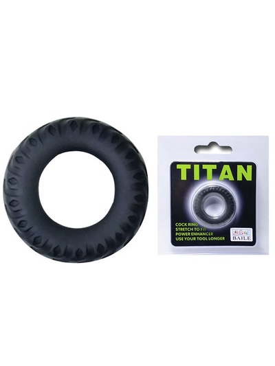 Эрекционное кольцо Titan имитация автомобильной шины – черный Baile 