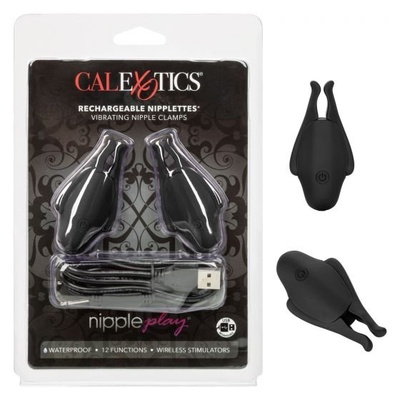 Перезаряжаемые зажимы для сосков Nipple Play Rechargeable Nipplettes California Exotic Novelties (Черный) 