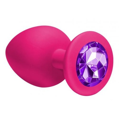 Анальная пробка Emotions Cutie Large Pink dark purple crystal 4013-02Lola Lola Toys (Розовый) 