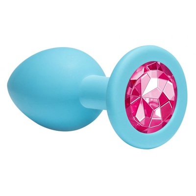 Анальная пробка Emotions Cutie Small Turquoise pink crystal 4011-06Lola Lola Toys (Голубой с розовым) 