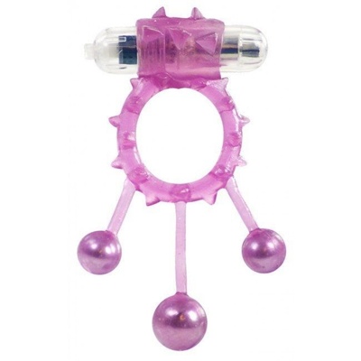 Эрекционное кольцо с вибропулей и металлическими шариками Me You Us Ball Banger Cock Ring P ABS Holdings (Фиолетовый) 