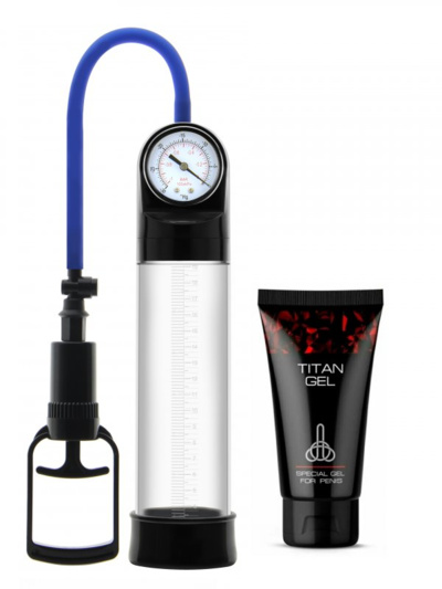 Набор для увеличения пениса: Вакуумная помпа Erozon Penis Pump и Специальный интимный гель для мужчин Titan Gel TANTRA - 50 мл. (Прозрачный) 