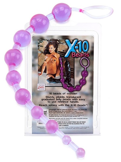 Анальная цепочка X-10 Beads – фиолетовая California Exotic Novelties (Фиолетовый) 
