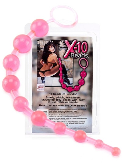 Анальная цепочка X-10 Beads – розовая California Exotic Novelties (Розовый) 