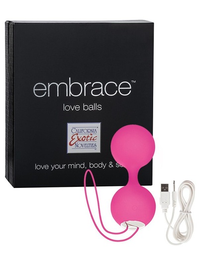 Перезаряжаемые вагинальные шарики Embrace Love Balls – розовые California Exotic Novelties (Розовый) 