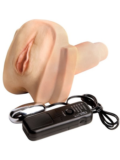 Мастурбатор вагина и анус Virtual Girl Vibrating Vagina Upgrade с вибрацией – телесный Topco Sales 