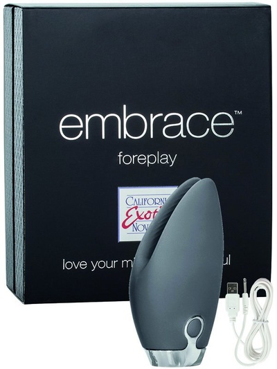 Вибромассажер Embrace Foreplay перезаряжаемый – серый California Exotic Novelties 
